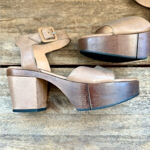 Robert Clergerie Paris Leather Block heel Platform Sandals 7.5